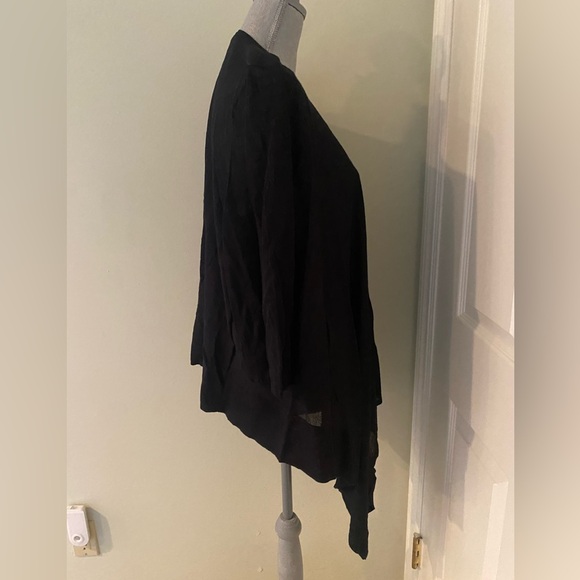 Women’s Black Label by Chico’s Black Cardigan Sweater Wrap - Picture 2 of 5